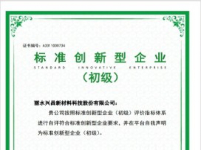 全縣首家！遂昌一企業(yè)通過國家級標(biāo)準創(chuàng)新型企業(yè)認定
